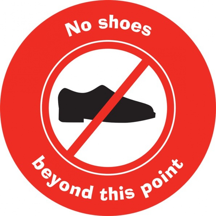 No shoes beyond this point circular sign School Signs, Nursery Signs