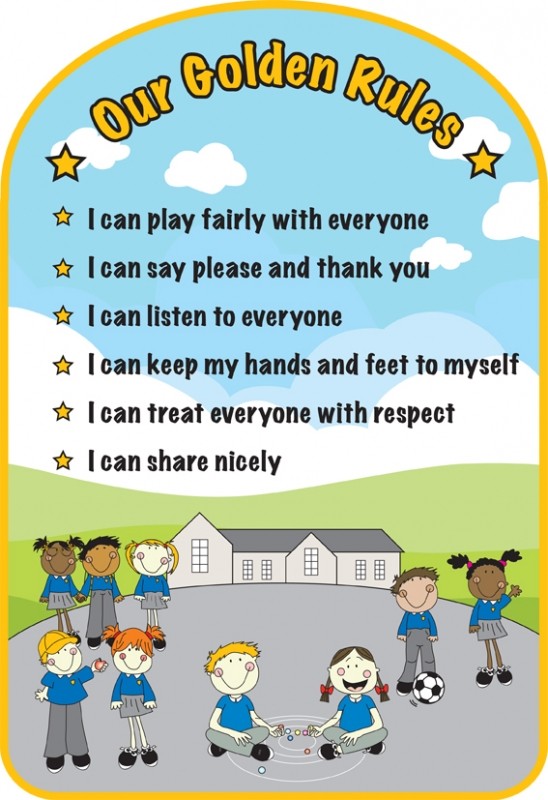 Golden Rules Sign | School Signs, Nursery Signs, Whiteboards, Safety ...