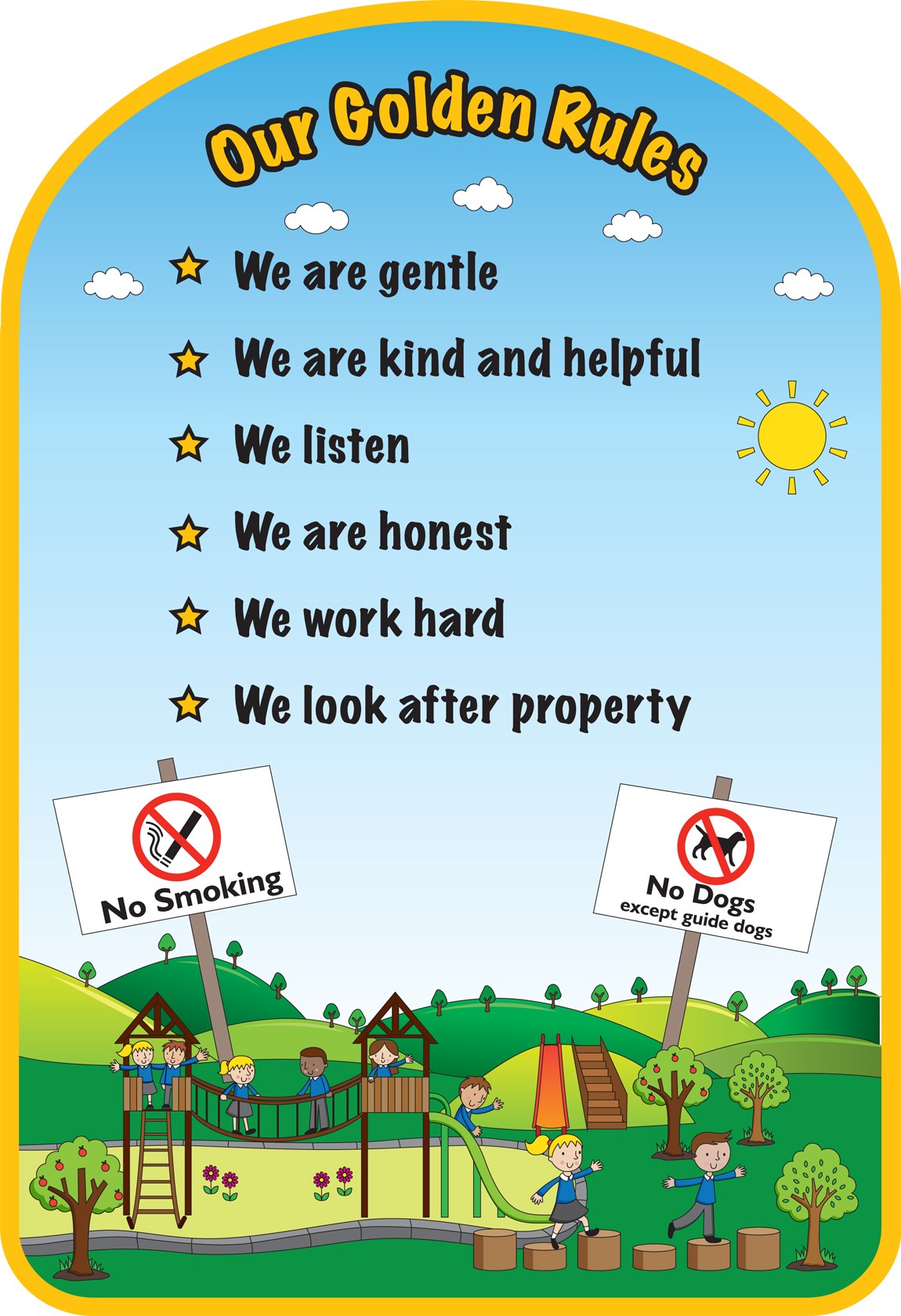 Golden Rules sign UD03999 | School Signs, Nursery Signs, Whiteboards ...