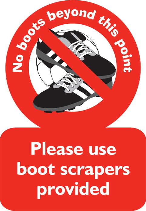 No boots beyond this point sign | School Signs, Nursery Signs ...