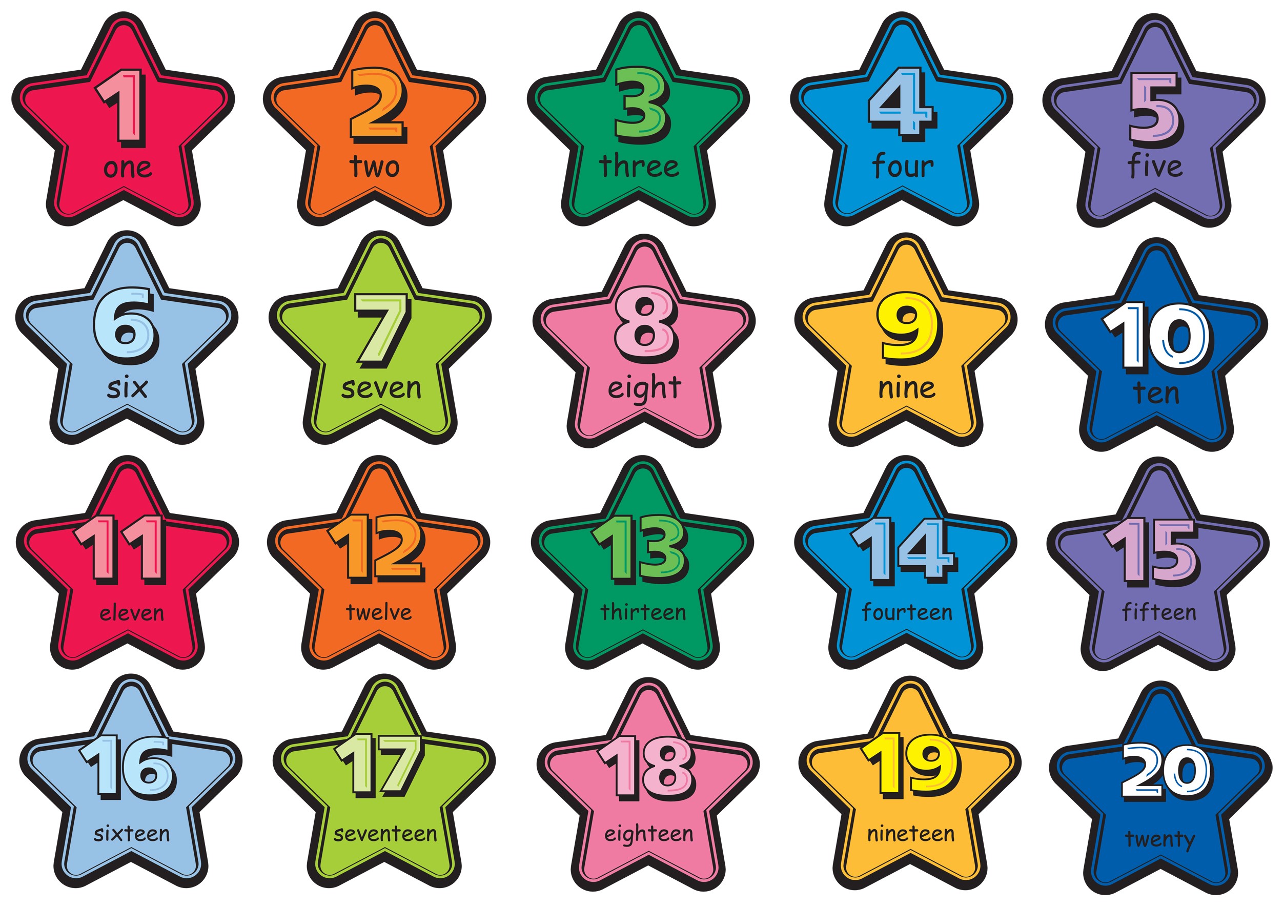 Star Numbers 1-20 UD04120 | School Signs, Nursery Signs, Whiteboards ...